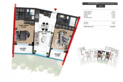 1+1 Wohnung  in Oba, Antalya, Türkei Nr. 85575 - 16