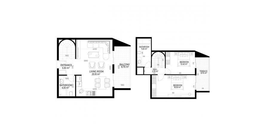 Floor plan «14», 2+1 in Yekta Sunrise Residence