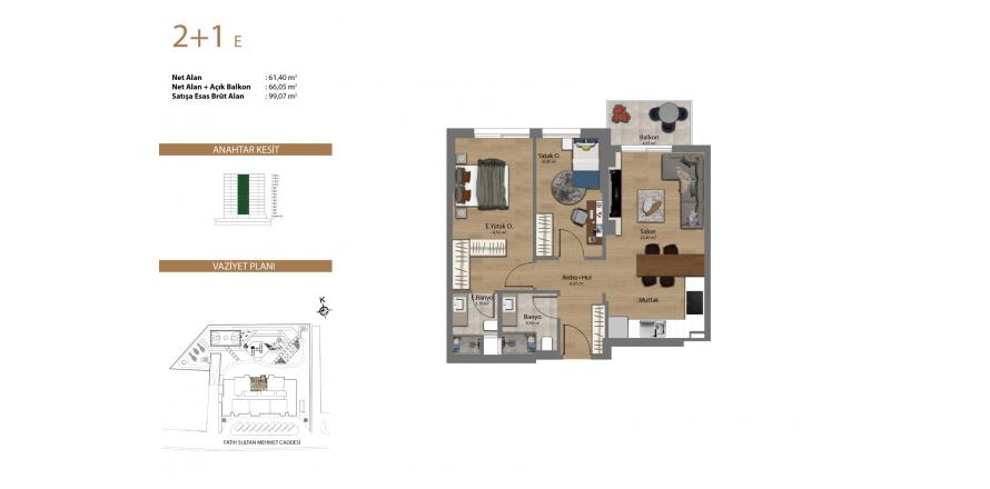 2+1 Apartment in Vera Yaşam project, Istanbul, Turkey No. 50957