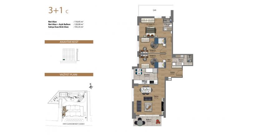 3+1 Apartment in Vera Yaşam project, Istanbul, Turkey No. 50959