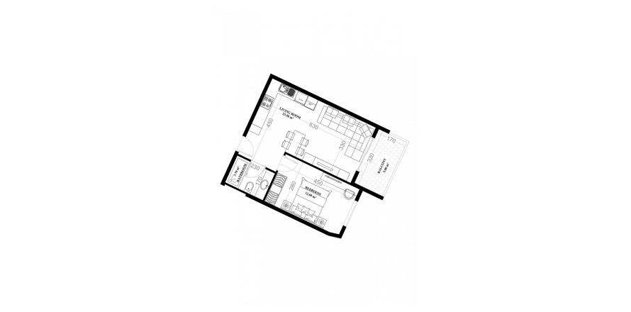 Floor plan «3», 1+1 in YEKTA ALARA CİTY Residence