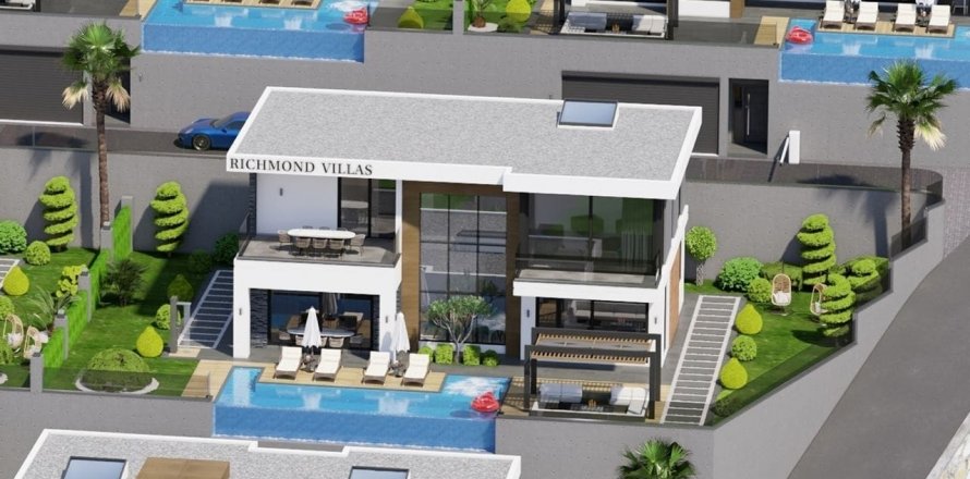 4+1 Villa in RICHMOND VILLAS: роскошные виллы с собственным бассейном и гаражом, Kargicak, Alanya, Antalya, Turkey No. 52085