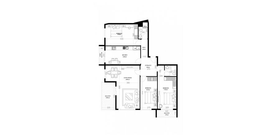 Floor plan «6», 3+1 in YEKTA ALARA CİTY Residence