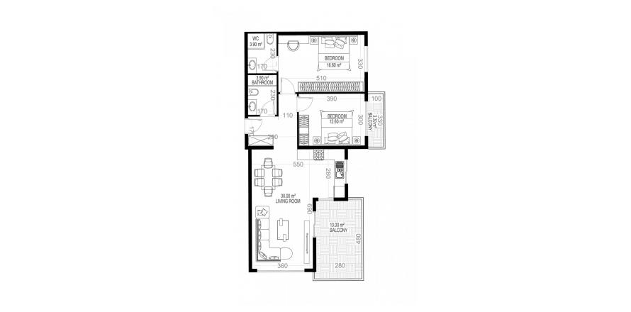 Floor plan «6», 2+1 in Yekta Sungate Residence