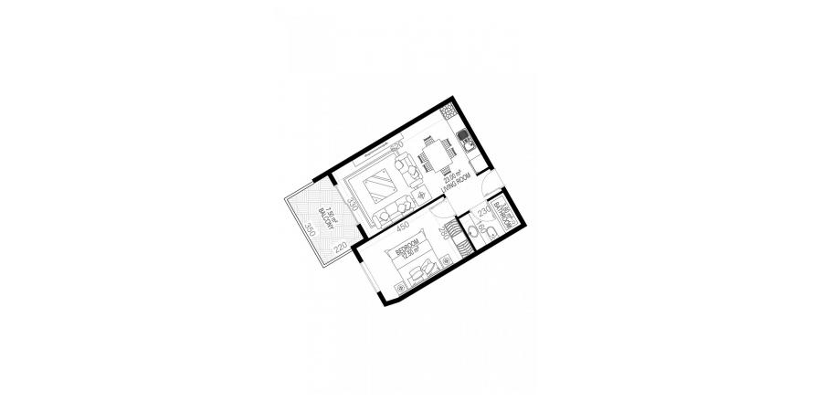 Floor plan «11», 1+1 in Yekta Sungate Residence