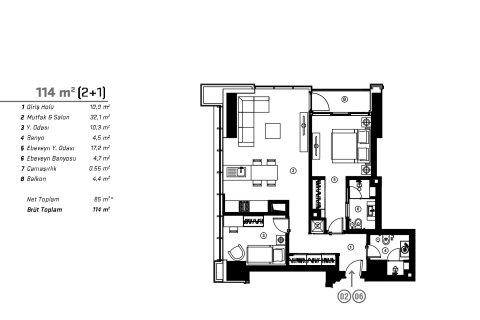 for sale  in Istanbul, Turkey, 2 bedrooms, 136m2, No. 51666 – photo 19