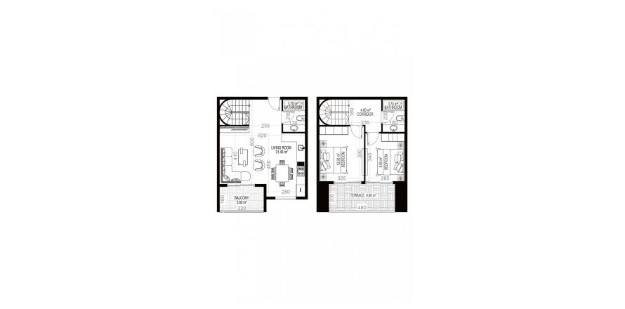 Floor plan «24», 2+1 in Yekta Sungate Residence