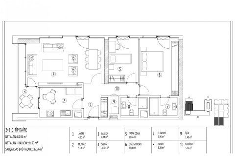 Apartment for sale  in Istanbul, Turkey, 2 bedrooms, 86m2, No. 51407 – photo 19