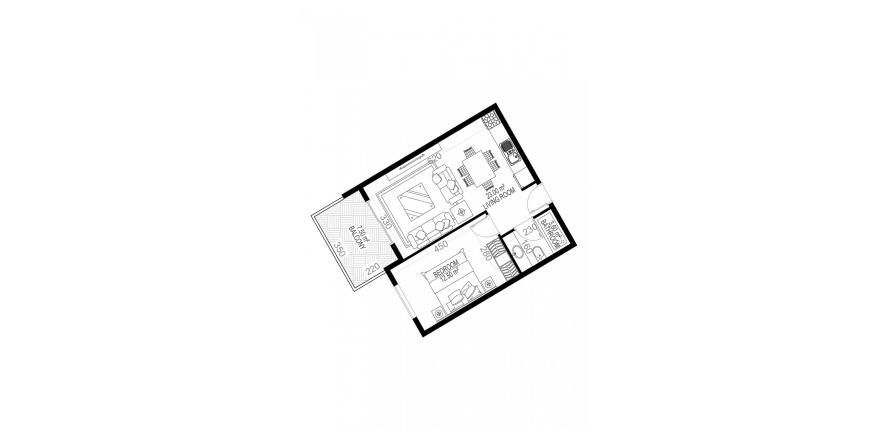 Floor plan «12», 1+1 in Yekta Sungate Residence