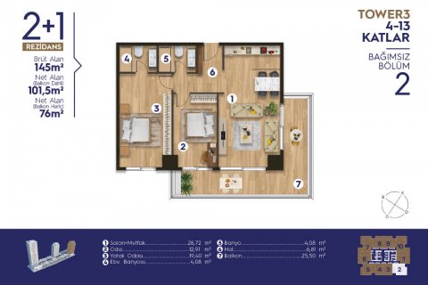 Apartment for sale  in Izmir, Turkey, 2 bedrooms, 85m2, No. 52451 – photo 17