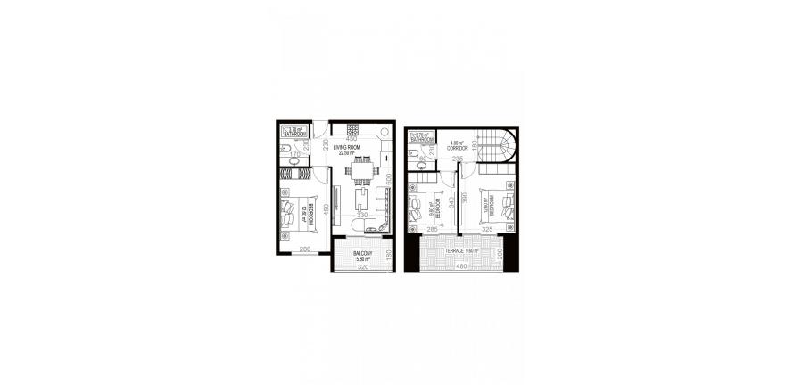 Floor plan «23», 2+1 in Yekta Sungate Residence