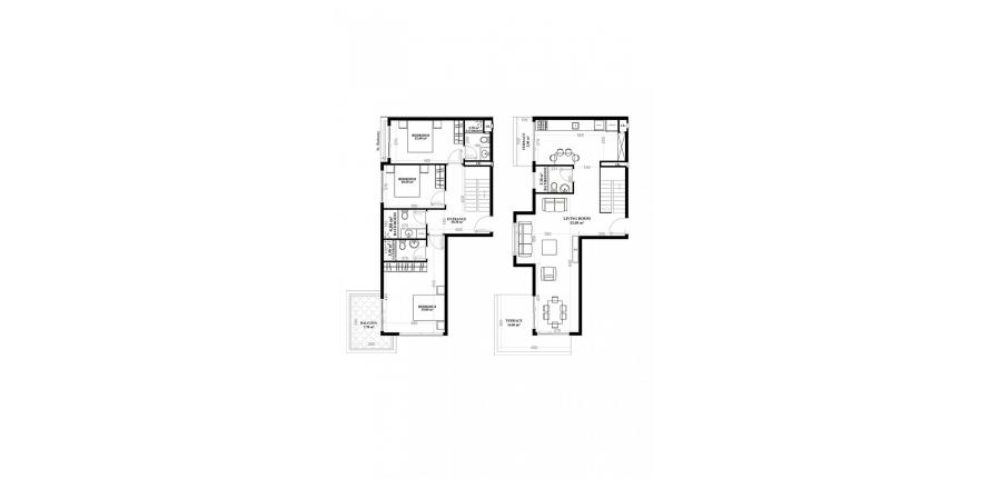 Floor plan «8», 3+1 in building «A» Yekta Blue V Residence