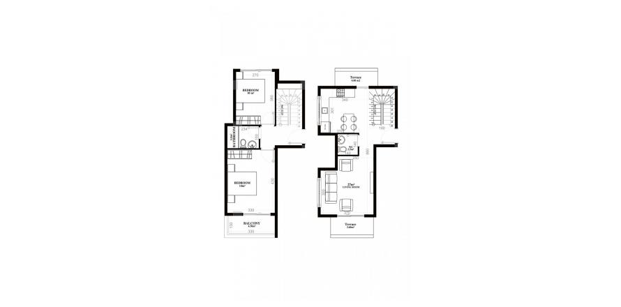 Floor plan «8», 2+1 in building «C» Yekta Blue V Residence