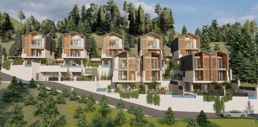 An elegant complex of unique designer villas with luxurious views and attractive conditions for purchase!  in Alanya, Antalya, Turkey No.63945