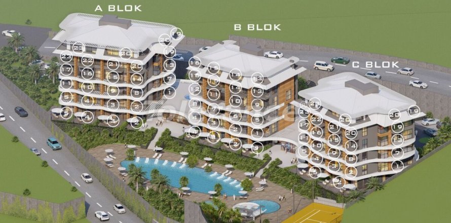 3+1 Apartment  in Alanya, Antalya, Turkey No. 70229