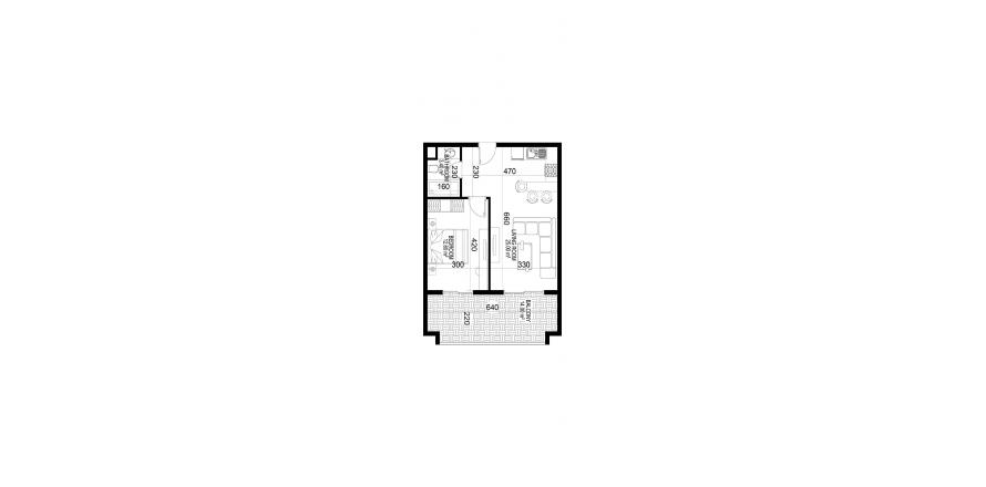 Floor plan «22», 1+1 in building «C» Yekta Kingdom Premium