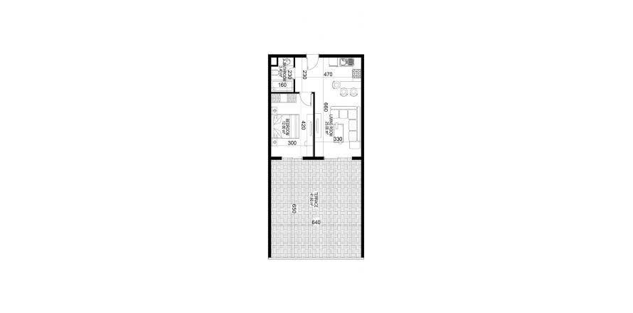 Floor plan «50», 1+1 in building «C» Yekta Kingdom Premium