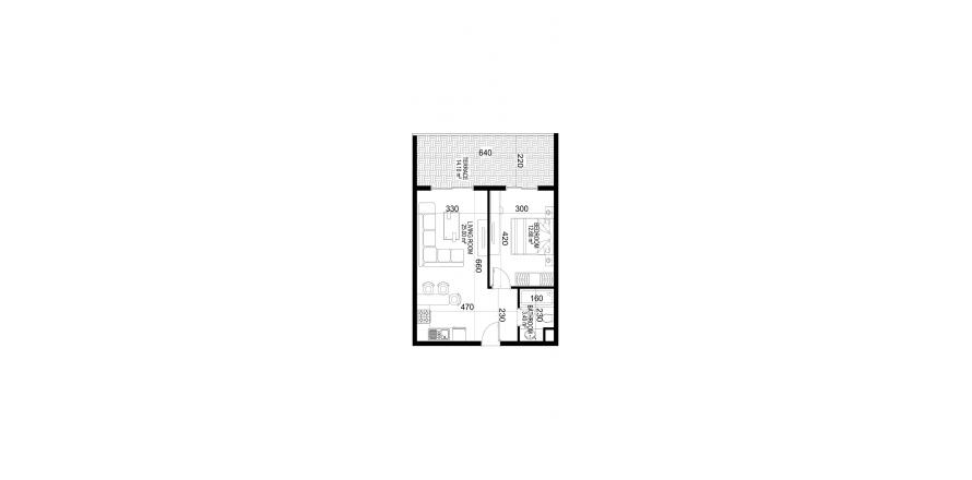 Floor plan «55», 1+1 in building «C» Yekta Kingdom Premium