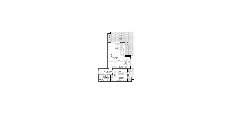 Floor plan «17», 1+1 in building «C» Yekta Kingdom Premium