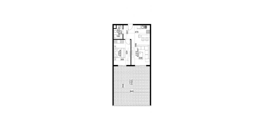 Floor plan «48», 1+1 in building «C» Yekta Kingdom Premium