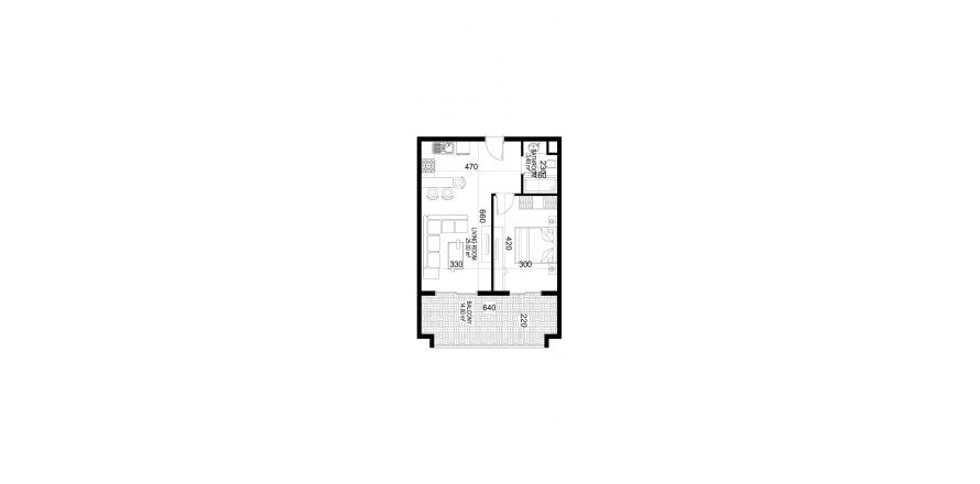 Floor plan «19», 1+1 in building «C» Yekta Kingdom Premium