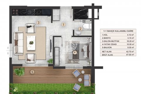 Apartment for sale  in Gazipasa, Antalya, Turkey, 1 bedroom, 45m2, No. 76501 – photo 18