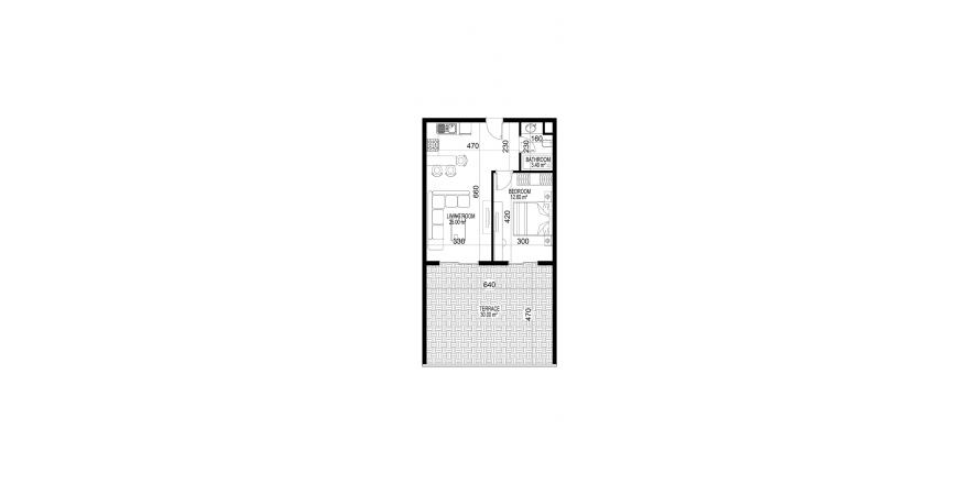 Floor plan «10», 1+1 in building «C» Yekta Kingdom Premium