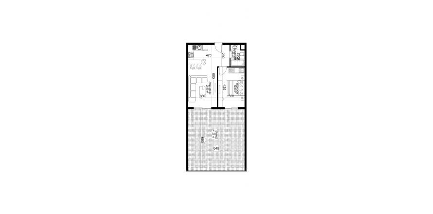 Floor plan «7», 1+1 in building «C» Yekta Kingdom Premium