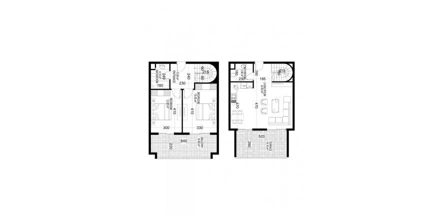 Floor plan «34», 2+1 in building «C» Yekta Kingdom Premium