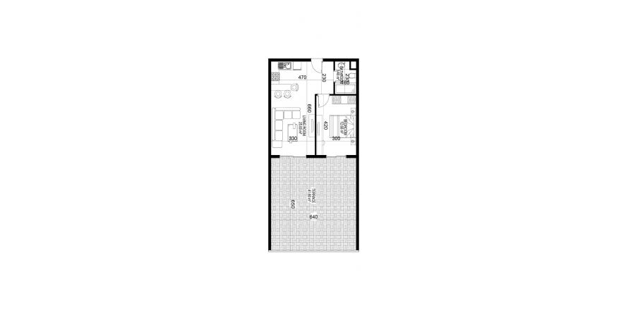 Floor plan «47», 1+1 in building «C» Yekta Kingdom Premium