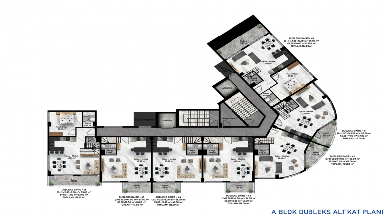 3+1 Penthouse in Moonlight Blue Residence, Avsallar, Antalya, Turkey No. 84621