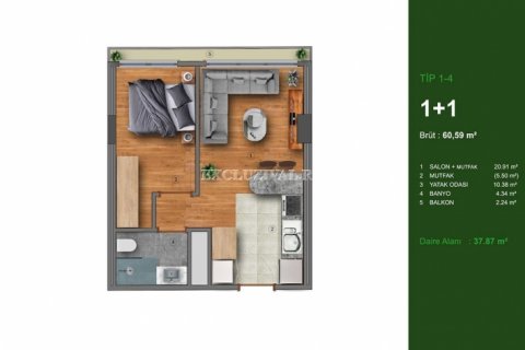 آپارتمان در  Istanbul ، امارات متحده عربی 1 خوابه ، 71 متر مربع.  شماره 8809 - 7