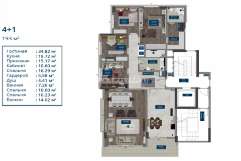 آپارتمان در  Antalya ، امارات متحده عربی 2 خوابه ، 112 متر مربع.  شماره 9633 - 21