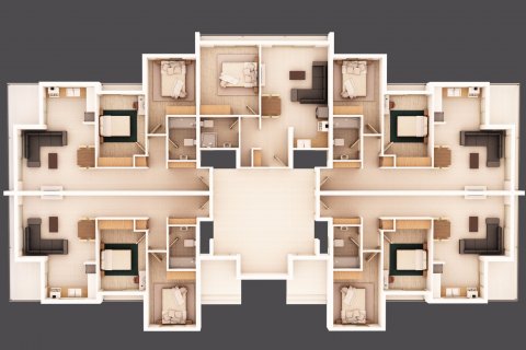 آپارتمان در  Alsancak ، امارات متحده عربی 80 متر مربع.  شماره 13102 - 3