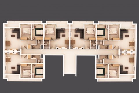 آپارتمان در  Alsancak ، امارات متحده عربی 80 متر مربع.  شماره 13102 - 2