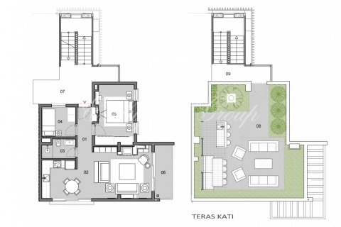 آپارتمان در  Bodrum ، امارات متحده عربی 2 خوابه ، 75 متر مربع.  شماره 14478 - 16