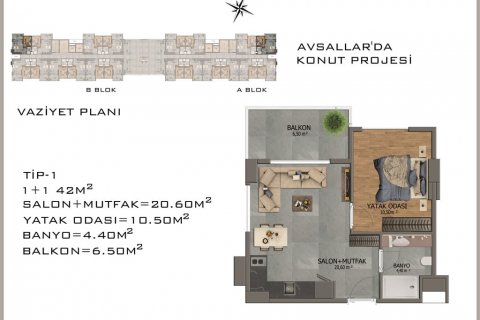 مجتمع مسکونی در  Avsallar ، امارات متحده عربی 42 متر مربع.  شماره 18955 - 27