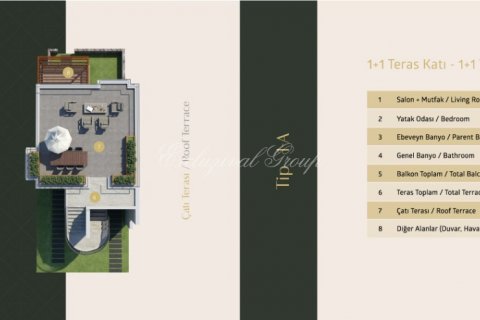 آپارتمان در  Bodrum ، امارات متحده عربی 1 خوابه ، 65 متر مربع.  شماره 9404 - 24