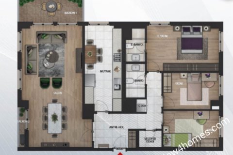 آپارتمان در  Istanbul ، امارات متحده عربی 2 خوابه ، 124 متر مربع.  شماره 30513 - 19