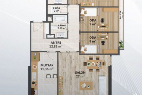 آپارتمان در  Istanbul ، امارات متحده عربی 1 خوابه ، 71 متر مربع.  شماره 30516 - 19