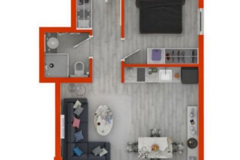 آپارتمان در  Mahmutlar ، امارات متحده عربی 1 خوابه ، 55 متر مربع.  شماره 32649 - 19