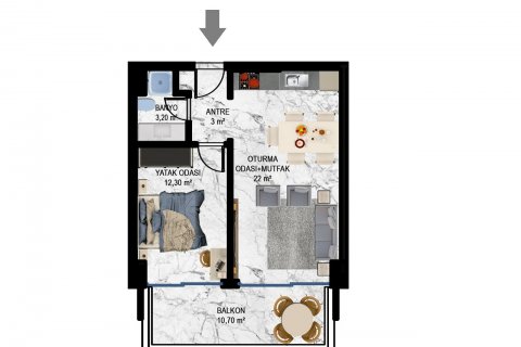 مجتمع مسکونی در  Kestel ، امارات متحده عربی 60 متر مربع.  شماره 33090 - 5