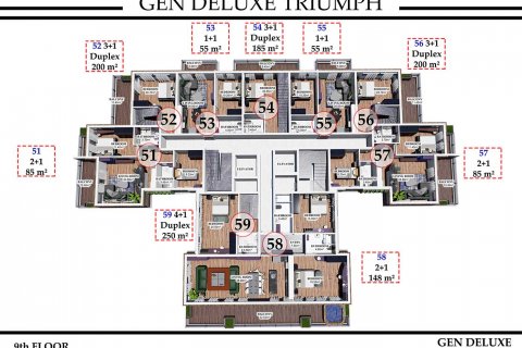 آپارتمان در  Alanya ، امارات متحده عربی 2 خوابه ، 80 متر مربع.  شماره 34534 - 27