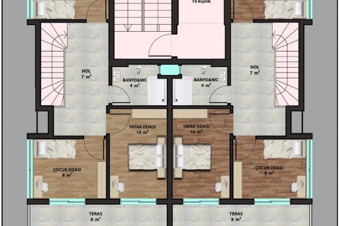 آپارتمان در  Avsallar ، امارات متحده عربی 2 خوابه ، 70 متر مربع.  شماره 34256 - 5