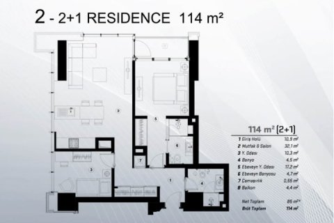 آپارتمان در  Istanbul ، امارات متحده عربی 69 متر مربع.  شماره 34155 - 9