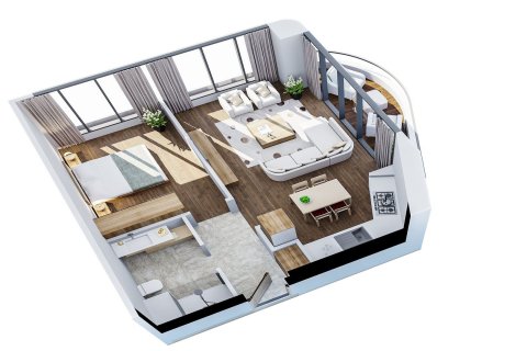 آپارتمان در Atasehir، در We Istanbul Istanbul ، امارات متحده عربی 1 خوابه ، 85.35 متر مربع.  شماره 39714 - 2