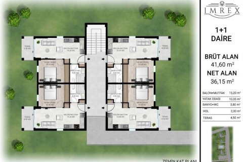 آپارتمان در  Bodrum ، امارات متحده عربی 1 خوابه ، 36 متر مربع.  شماره 39127 - 7