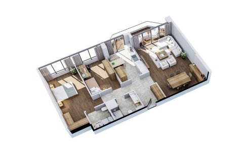 آپارتمان در Atasehir، در We Istanbul Istanbul ، امارات متحده عربی 2 خوابه ، 119.47 متر مربع.  شماره 39715 - 1