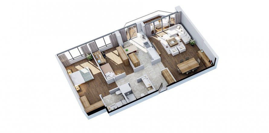 آپارتمان در Atasehir، در We Istanbul Istanbul ، امارات متحده عربی 2 خوابه ، 119.47 متر مربع.  شماره 39715