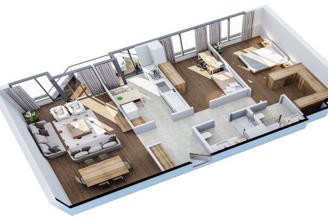 آپارتمان در Atasehir، در We Istanbul Istanbul ، امارات متحده عربی 2 خوابه ، 119.47 متر مربع.  شماره 39715 - 2